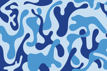 camouflage soldier pattern design background. clothing style army blue camo repeat print. vector illustration