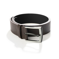 Dark brown belt isolated on white