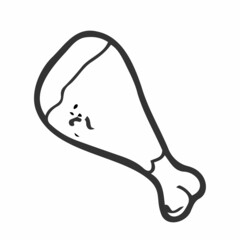 Hand drawn chicken legs icon. Vector food sketch style for brochures, banner, packaging menu and market