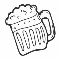 Doode beer glass Vector icon sketch