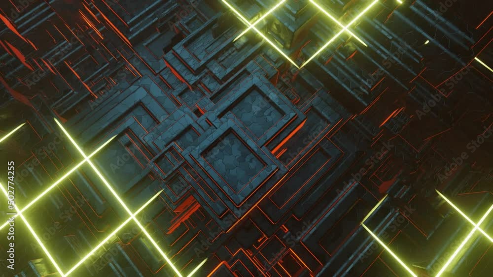 Aufkleber Computer processor chip on a circuit board with microchips. AI. Circuit board. Technology background. Central Computer Processors CPU.  3d rendering illustration. Background pattern for design.