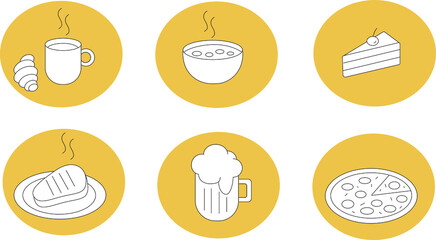 Cafe menu icons, vector illustration.
