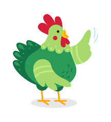 Cartoon rooster crying. Vector illustration