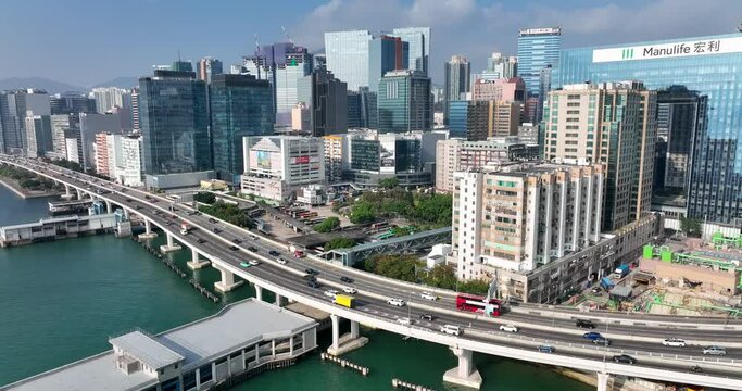 Top view of Hong Kong kowloon business district