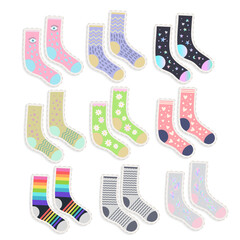 Cute socks stickers set