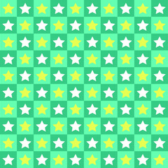 Fabric Pattern Using a square shape, contrasting colors with the stars in the light and dark gradient squares are used.
