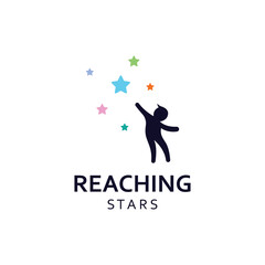 A logo to reach the stars or a logo to reach a dream or goal. Logo using concept design vector illustration template.