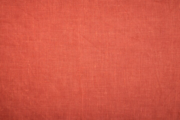 Terracotta linen canvas, woven textured background