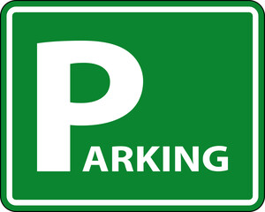 Parking Area Sign On White Background