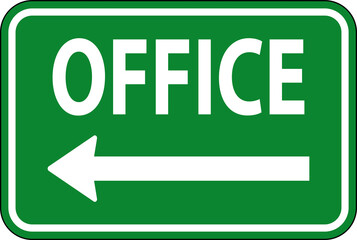 Office Left Arrow Sign On White Background
