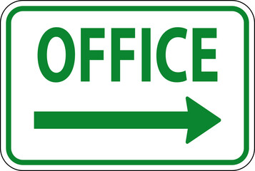 Office Right Arrow Sign On White Background