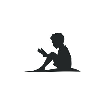 silhouette of a man person with a book