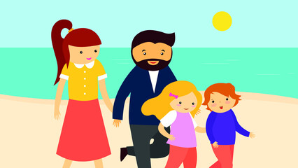 Obraz na płótnie Canvas family on the beach