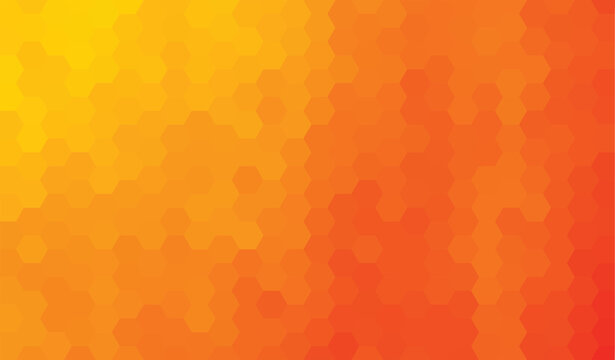 Abstract geometry hexagon yellow and orance texture background pattern. vector illustration.