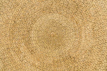 Traditional brick laying of the ceiling of one of the domes in the Muslim mausoleum. Shot in Bahoutdin Nakshband Architectural Complex, Bukhara, Uzbekistan