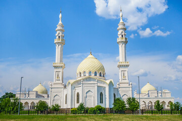 Fototapeta na wymiar Building of the White Mosque in Bolgar, Russia. Perfect sunny weather background