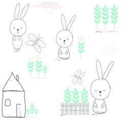 Obraz premium set of rabbits