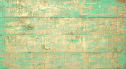 Fototapeta na wymiar Painted green wooden background, empty