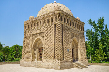 Samanid Mausoleum in Bukhara, Uzbekistan. This unique architectural monument has no analogues in...