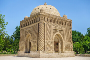 Mausoleum of the Samanids in Bukhara, Uzbekistan. This unique architectural monument has no...