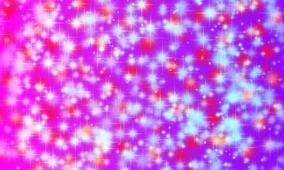 Sparkling stars with colorful backgrounds are used as background decorations.