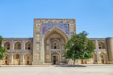 Building of the Modari Khan Madrasah in Bukhara, Uzbekistan. Built in 1567. Part of the...