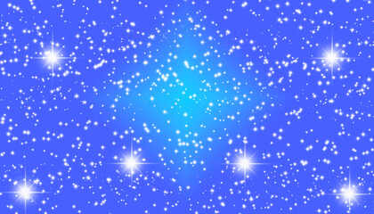 Sparkling stars with colorful backgrounds are used as background decorations.