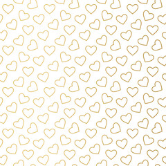 seamless pattern of golden hearts, great for wrapping, textile, wallpaper, love, wedding concept- vector illustration