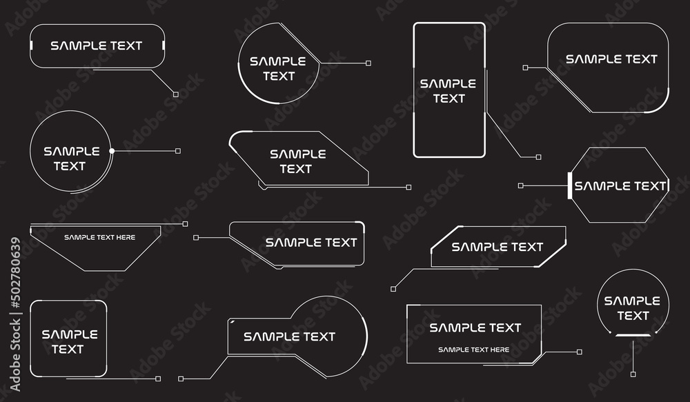 Poster Digital modern simple callout title banner badge infographic display. HUD element basic geometric shape concept vector.