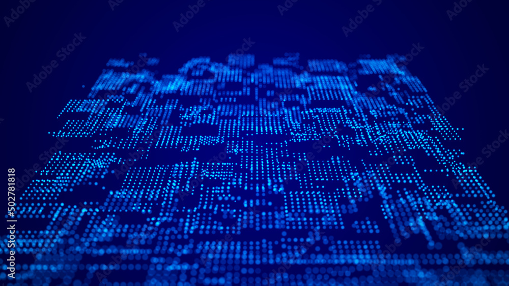 Poster abstract digital background science technology networks big data link 3d rendering.