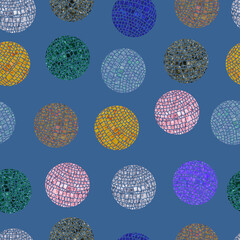 abstract mosaic isolated spheres seamless pattern background