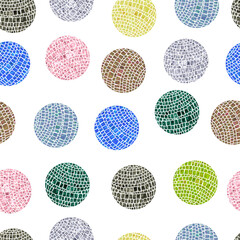 abstract mosaic isolated spheres seamless pattern background
