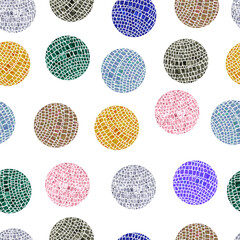 abstract mosaic isolated spheres seamless pattern background