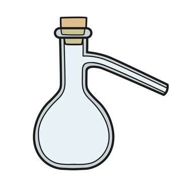 Wurtz flask or side-arm flask color variation for coloring page on white background