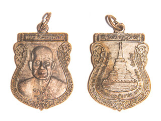 small monk Isolated on white, Luang Pu Thong