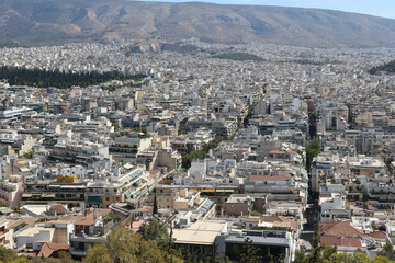Fototapeta na wymiar Expansive panoramic view of Athens, Greece