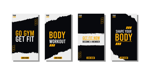 Gym Fitness social media post design template © RenoDevissandy
