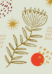 Abstract A4 Summer banner vector illustration hand-drawn. Suitable for poster, fabric, web elements