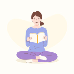 Woman is reading a book