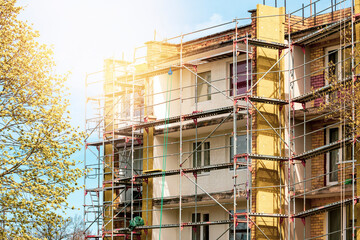 External wall insulation during spring season
