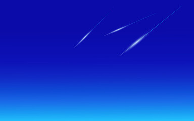 meteorites fly in the night sky. Bright meteors glow in the atmosphere. Beautiful shooting stars.