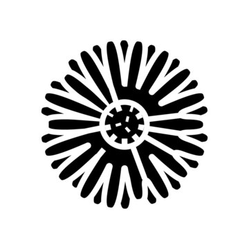 calendula flower bud glyph icon vector. calendula flower bud sign. isolated contour symbol black illustration