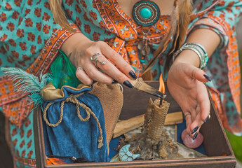 White magic, casting and cleansing aura with a power of nature from negative energy, love spell,...