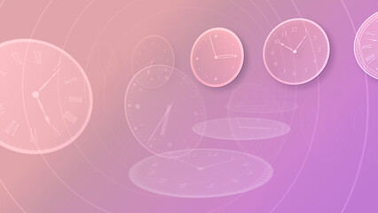 Time flow images with analog clock CG illustration.