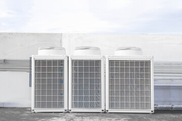 air condition outdoor unit compressor install outside the building.