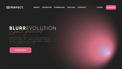 Dark abstract blurred background for landing page or website header design. Space gradient for business site concept.
