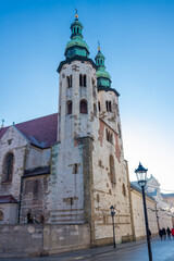 Fototapeta na wymiar Church in Krakow old town, Poland