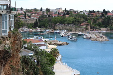 Naklejka na ściany i meble view of the port city Antalya Turkey