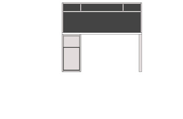 Office desk, computer workspace, writing worktable, 2D vector, home Interior furniture, flat illustration icon, table outline and filled graphic