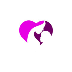 love mother and baby logo concept vector stock illustration